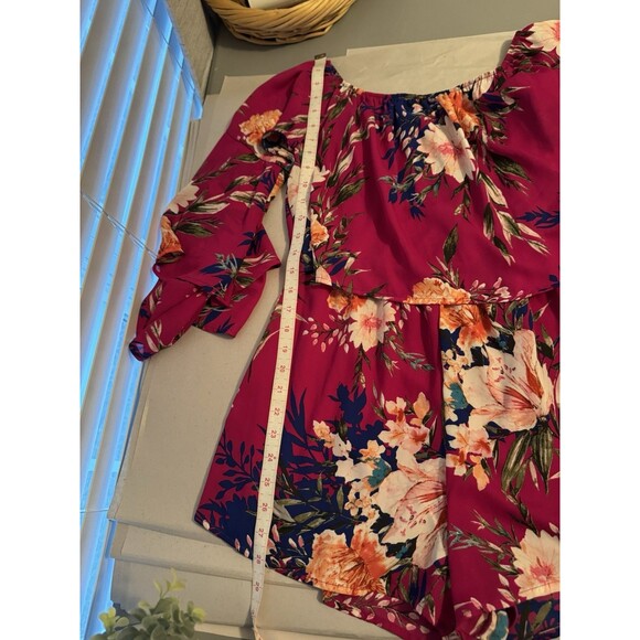 Peach Love California Pink Floral Bohemian Romper Sz S(R37) - Picture 10 of 12